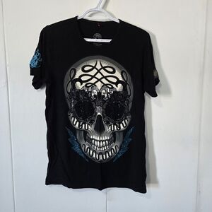 Men's Black Skull Graphic Tee